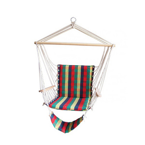 Supports 330 lbs Wooden Stick Garden Hanging Swing Chair with Armrests for Indoor Outdoor