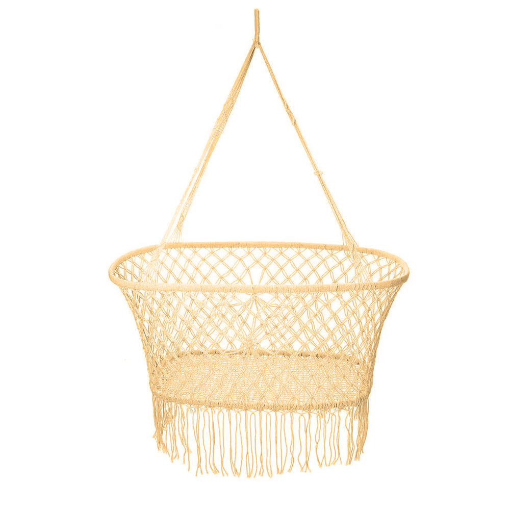 Sturdy Breathable Cotton Rope Weaved Baby Hanging Bassinet Infant Macrame Swing