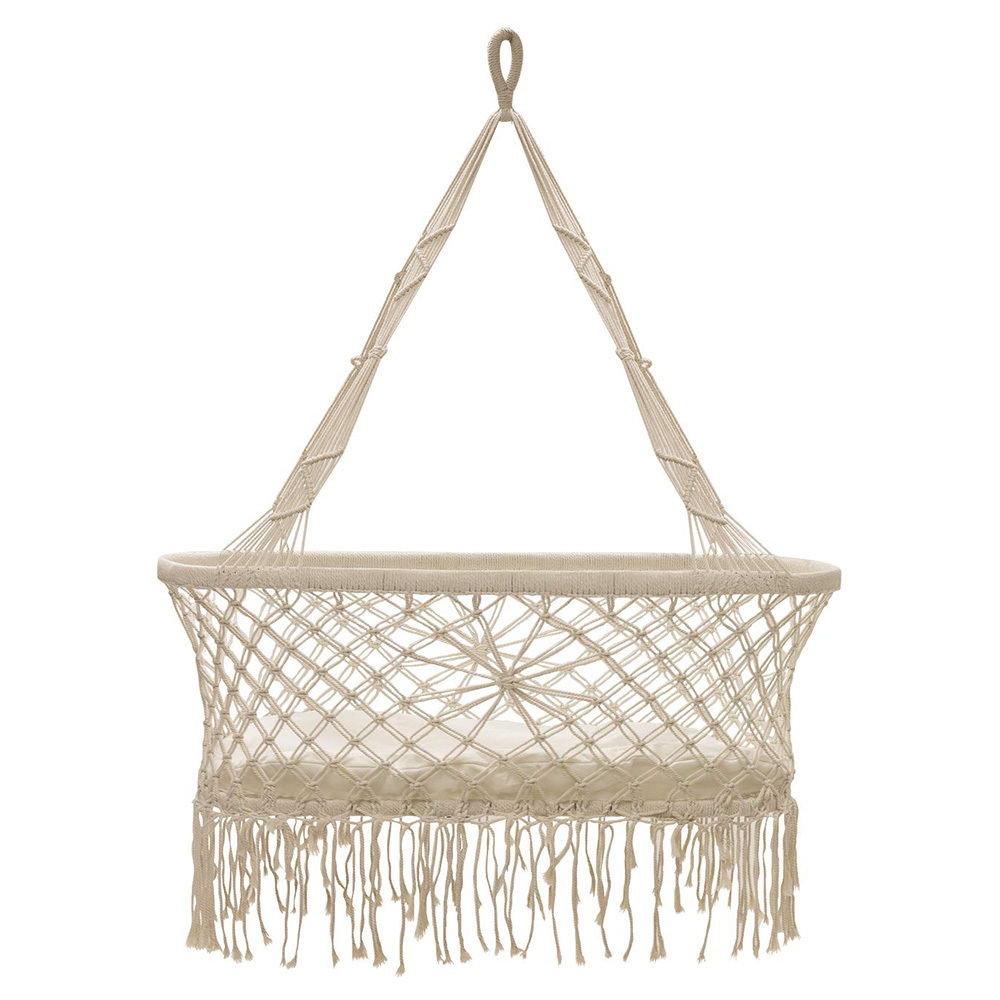 Sturdy Breathable Cotton Rope Weaved Baby Hanging Bassinet Infant Macrame Swing