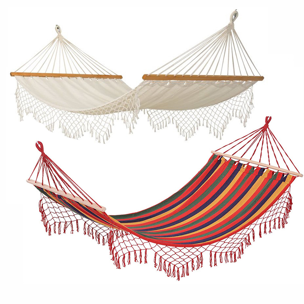 Premium Fabric Canvas Swing Hammock with Spreader Bar