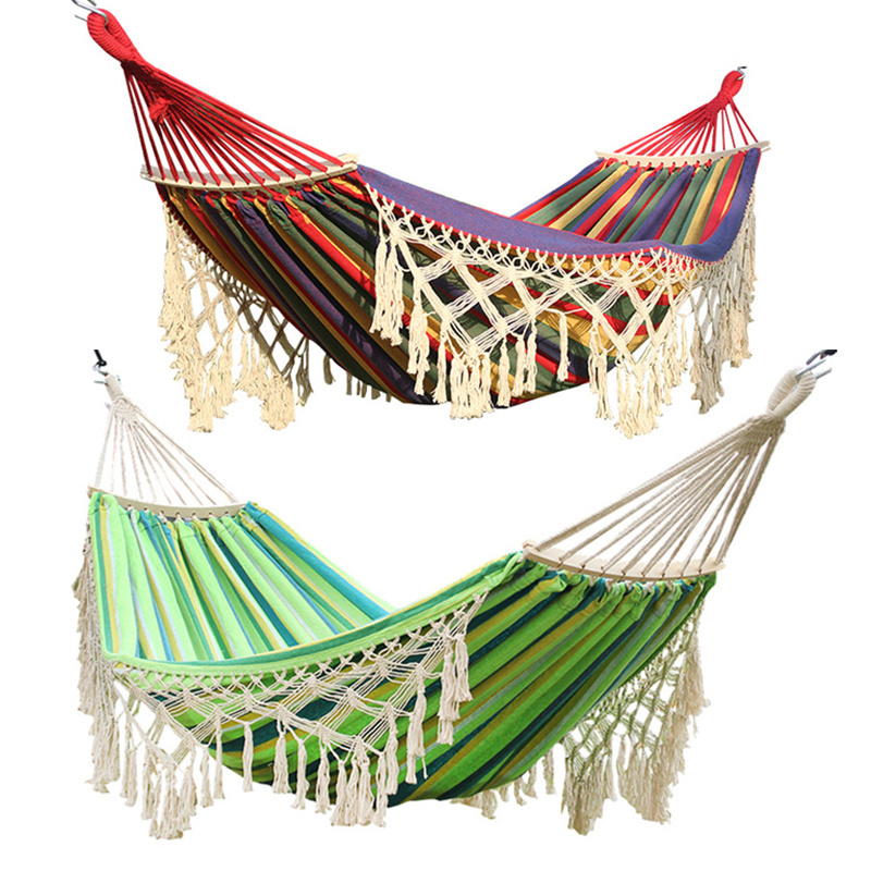 Premium Fabric Canvas Swing Hammock with Spreader Bar