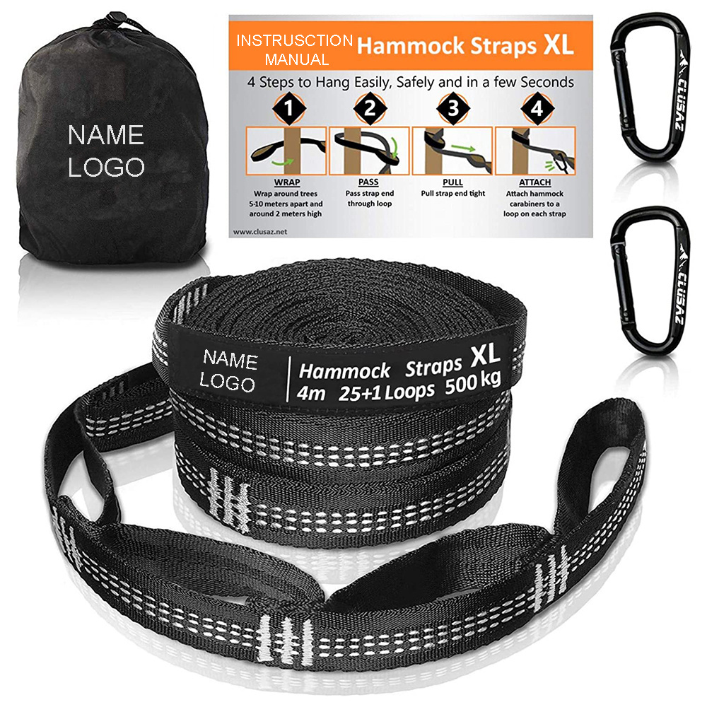 Lightweight polyester 20+1 loops Hanging kit hammock straps with buckle