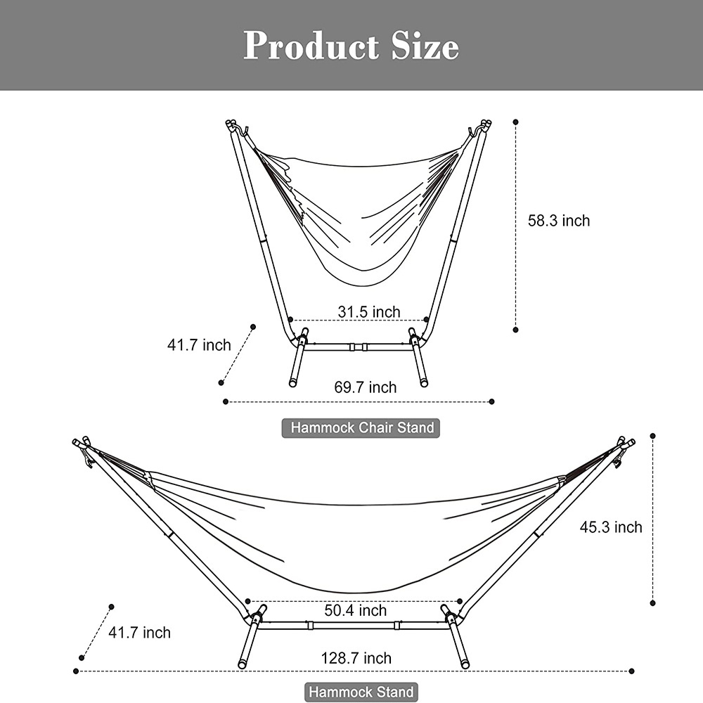 Adjustable Portable Hammock Stand with Steel Stand