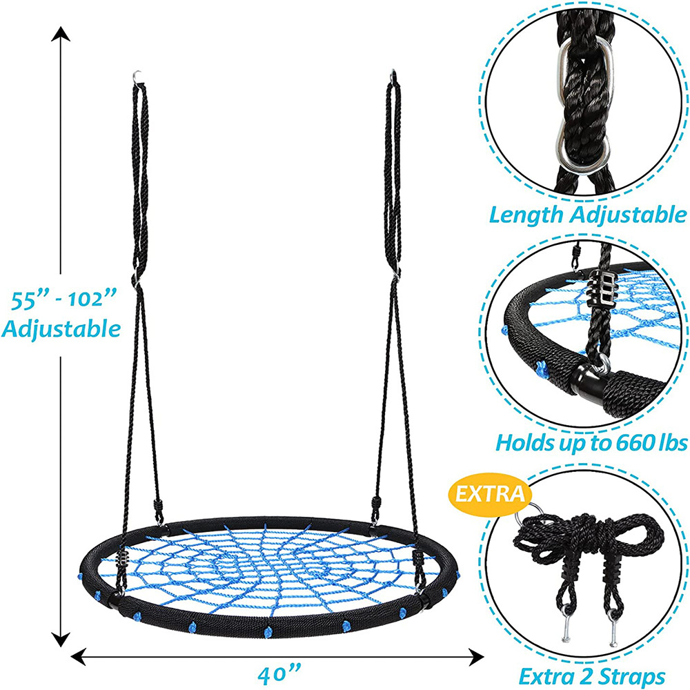 Extra Strong Outdoor Web Tire Swing with Straps Kits