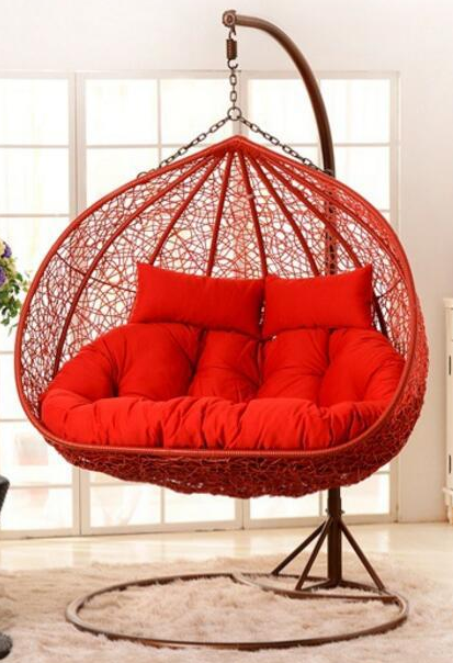 Modern Double Hanging Garden Swing Egg Chair leisure Basket Wicker Rattan bird's nest Swing Chair