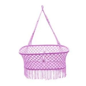 Garden Patio Folding Portable Cotton Rope Macrame Fringe Chair Hammock Swing Chair for Baby Infant