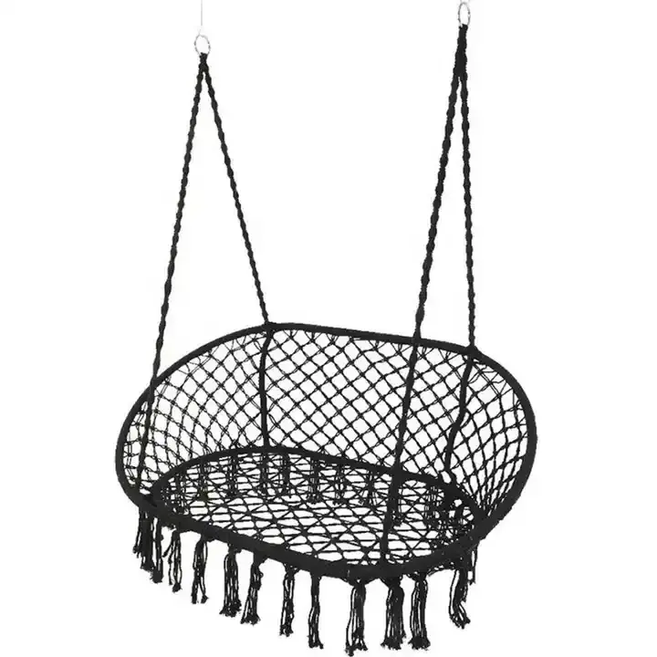 2023 cheap Swing Double Seat Macrame Swing Hammock Chair Hanging  Wall Hooks Hammock chair