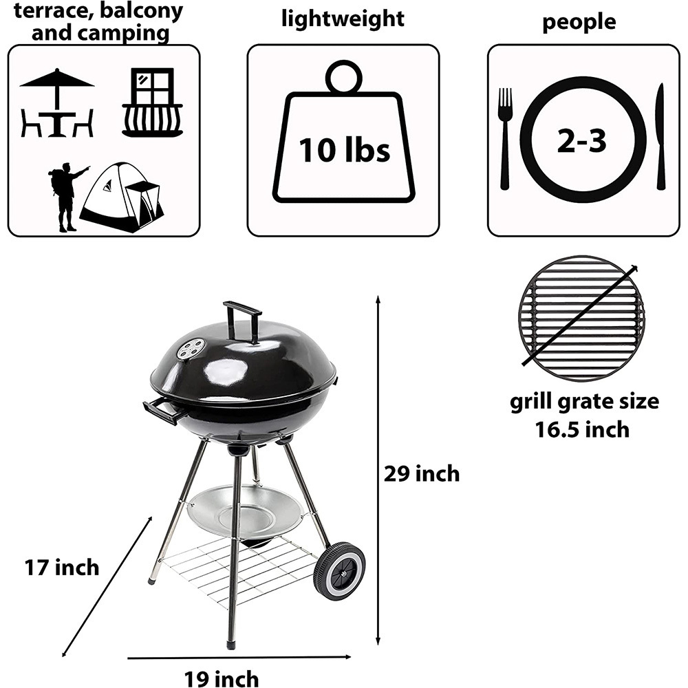 Portable Outdoor Camping BBQ Grills Charcoal for Picnic Patio