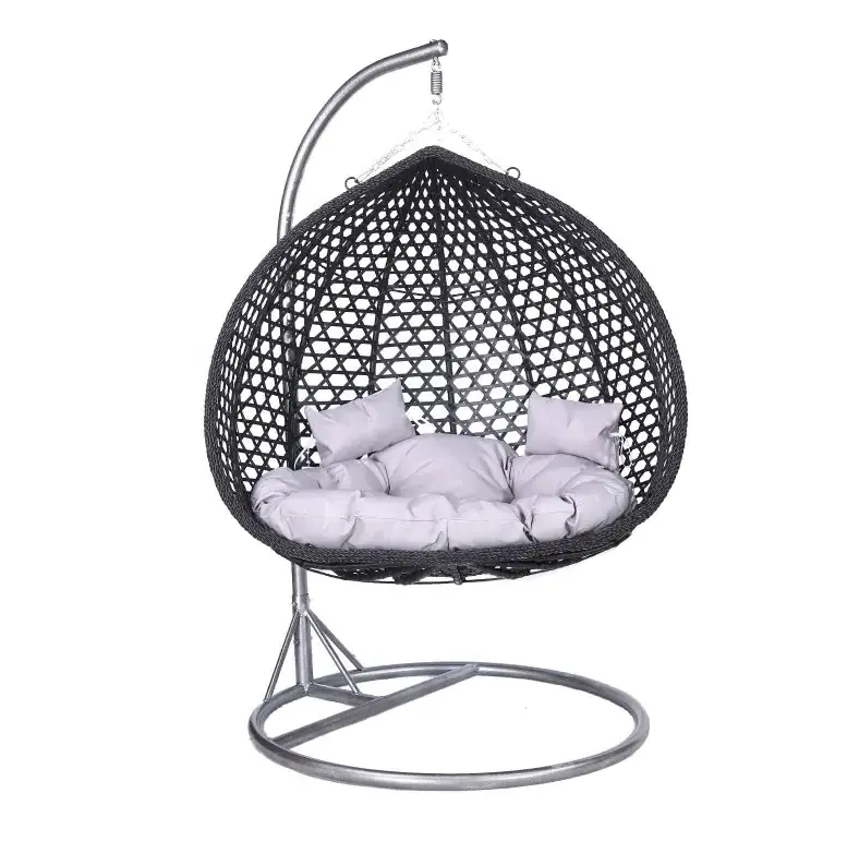 Patio Yards Garden Furniture Leisure Hammock Swing Chair Outdoor Indoor Double Swing Chair with Stand and Cushion