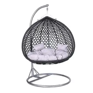 Patio Yards Garden Furniture Leisure Hammock Swing Chair Outdoor Indoor Double Swing Chair with Stand and Cushion