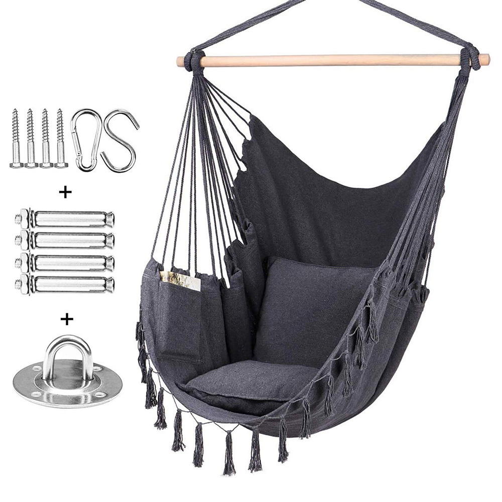 Patio Garden Macrame Hammock Hanging Swings for Adults Indoor