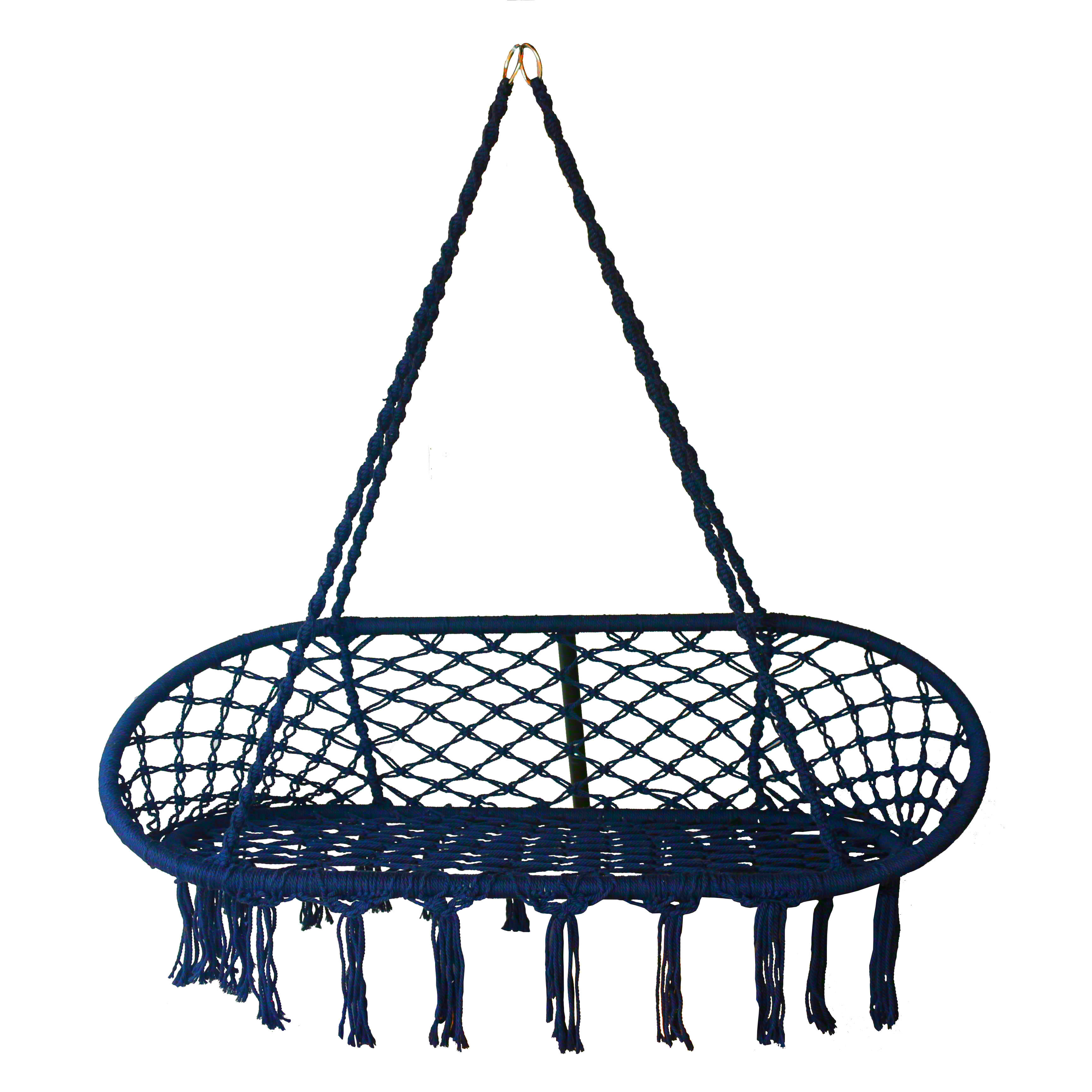 530 Pounds Capacity Double Cotton Hanging Rope Sky Chair for Garden Patio