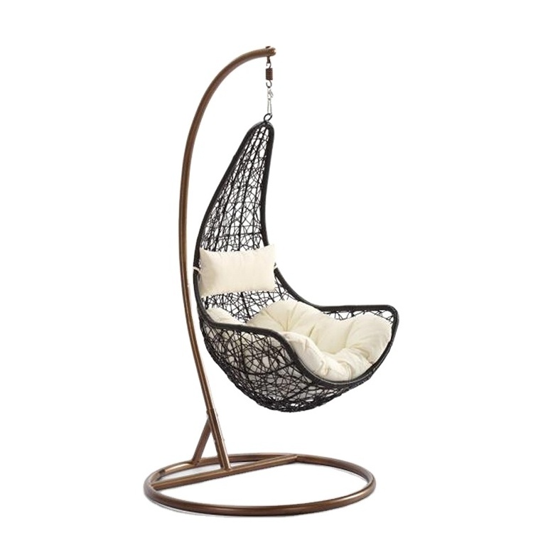 C shaped Leisure Cane Weaving Hanging Swing Chair