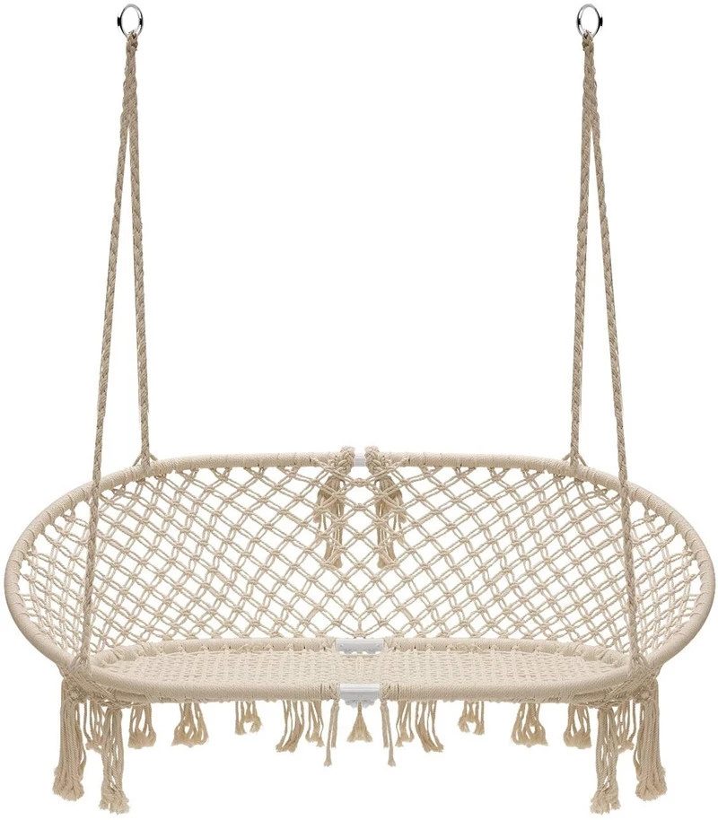 Scandi-Boho Style Contemporary Casual Double Hammock Swing Chair