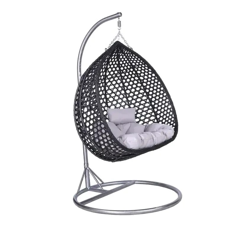 Patio Yards Garden Furniture Leisure Hammock Swing Chair Outdoor Indoor Double Swing Chair with Stand and Cushion