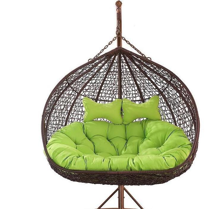 Modern Robust and Durable Garden Furniture Outdoor Indoor Patio Swing Hanging Chair with Stand and Cushion