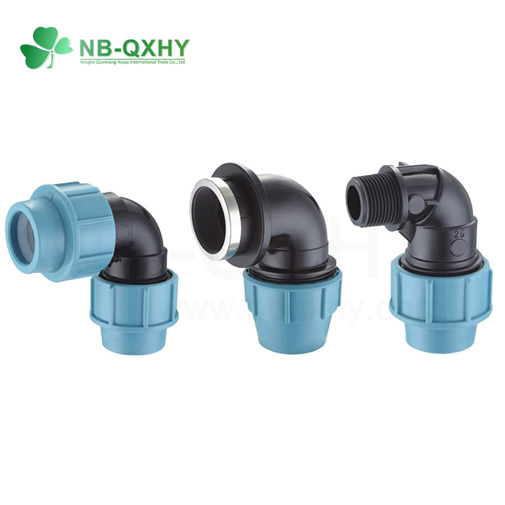 OEM PP Plastic Elbow Tee Polypropylene Compression Fittings