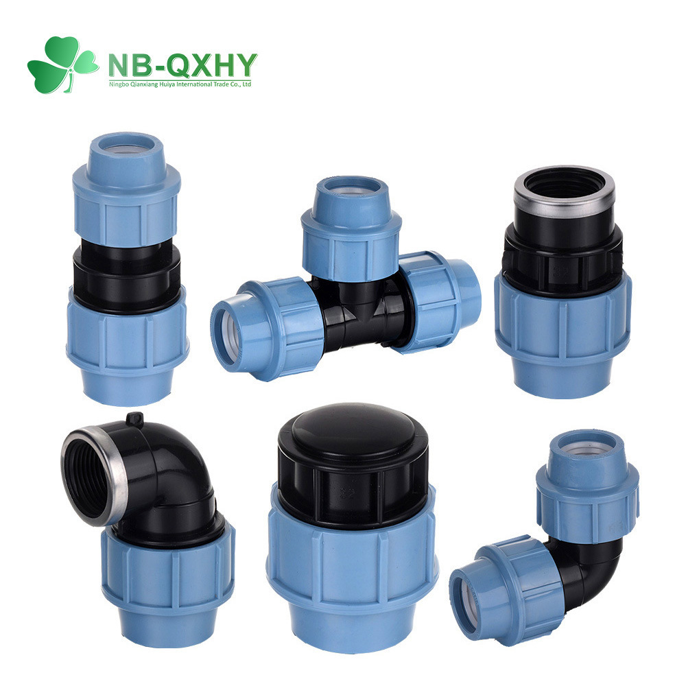 Wholesale PN10 PN16 PVC HDPE Red Blue Handle PP Compression Fittings Male adapter PP Double Union Valve for Irrigation