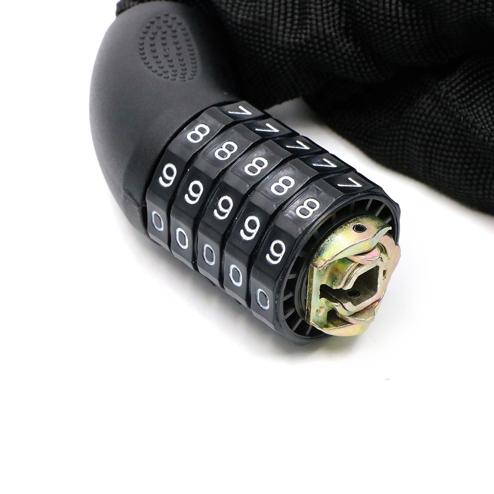 heavy duty 5-Digit Resettable Combination Anti-Theft Bike chain lock