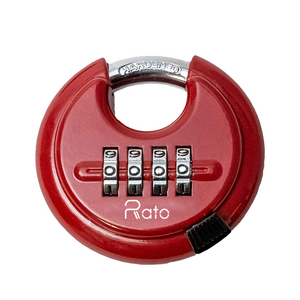 70 mm Hardened Steel Keyless Outdoor Combo Gate Lock Red Color 4 Digit Disc Padlock