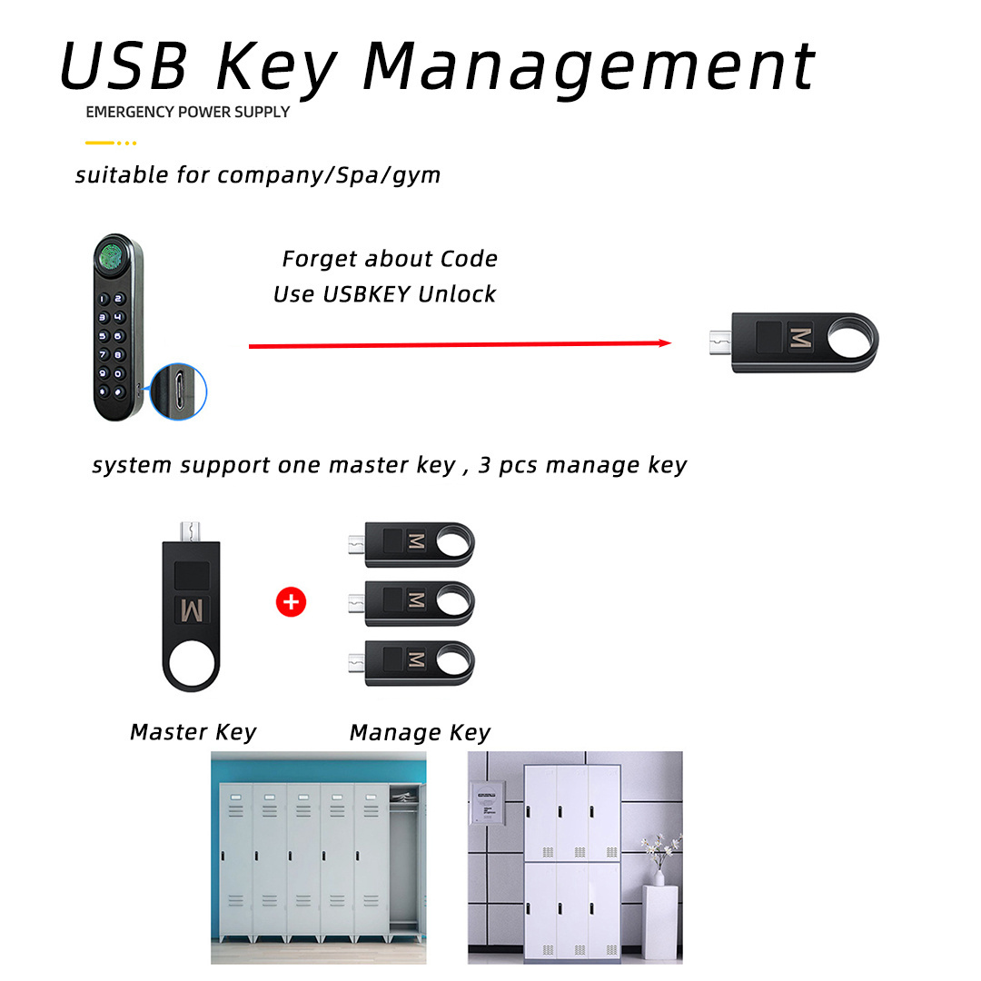 Safety Intelligent Zinc Alloy Keyless 10 digital Biometric Fingerprint Passcode Electronic Furniture Locker Door Lock