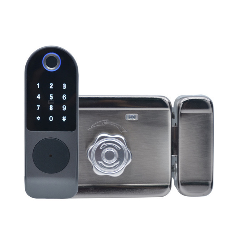 Cable-free remote swipe card apartment security door fingerprint password lock