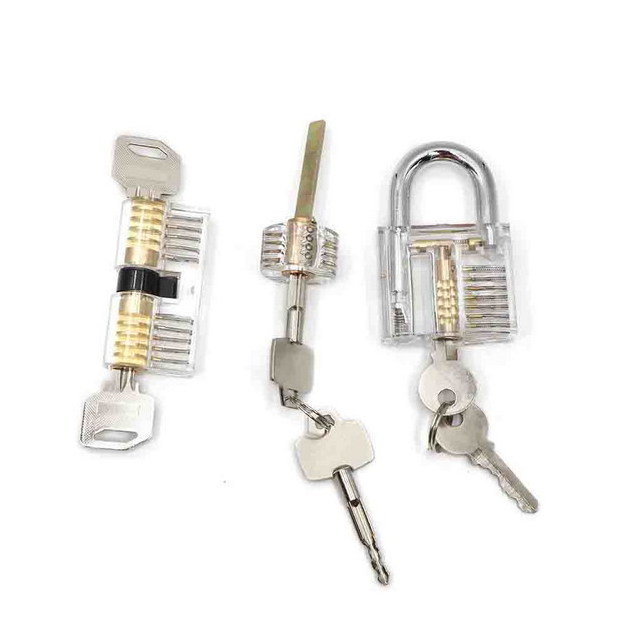 17 pcs locksmith gift training set high quality lockpicking locksmith tools transparent extractor set lock pick