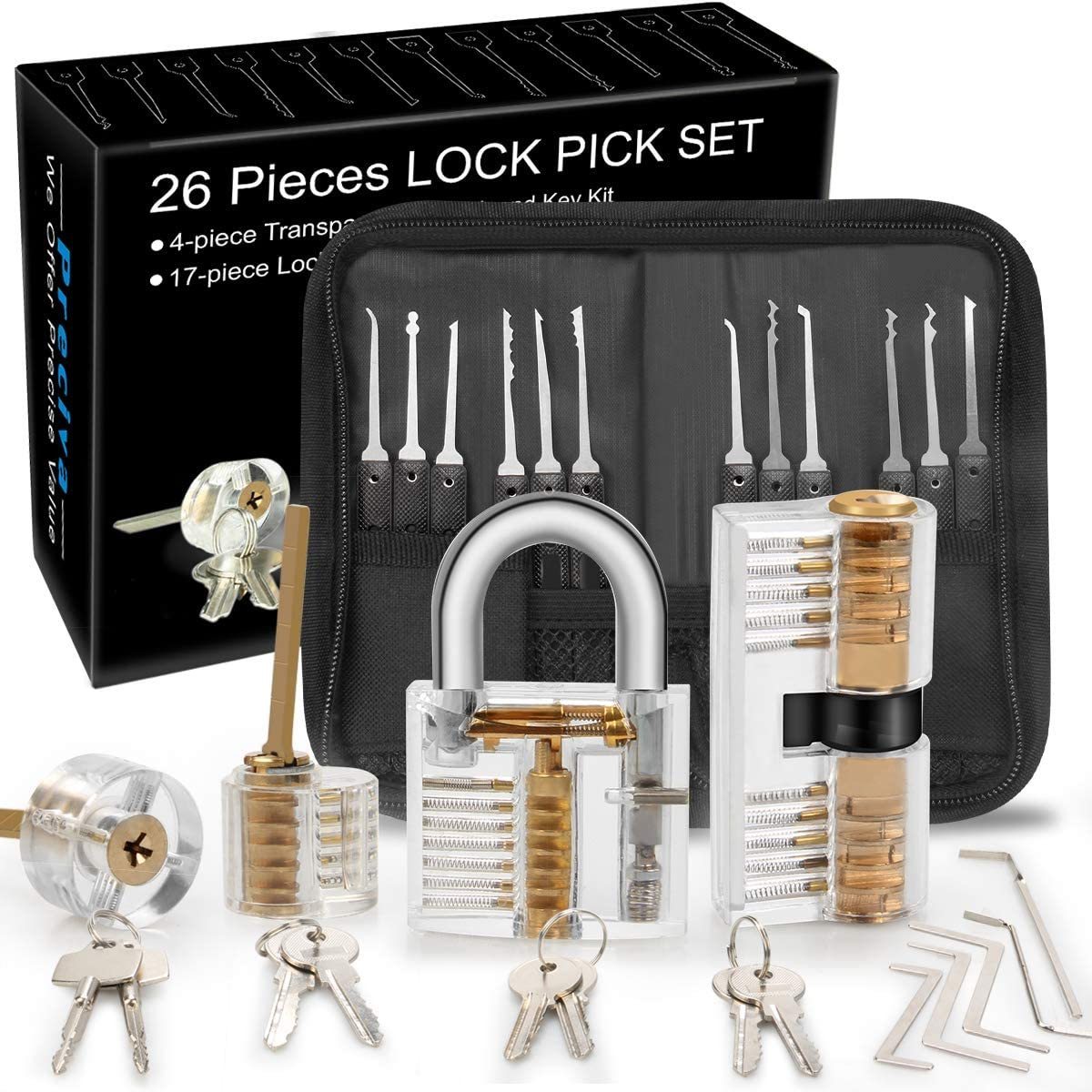 professional stainless steel unlocking lock pick set key locksmith training and beginner tool