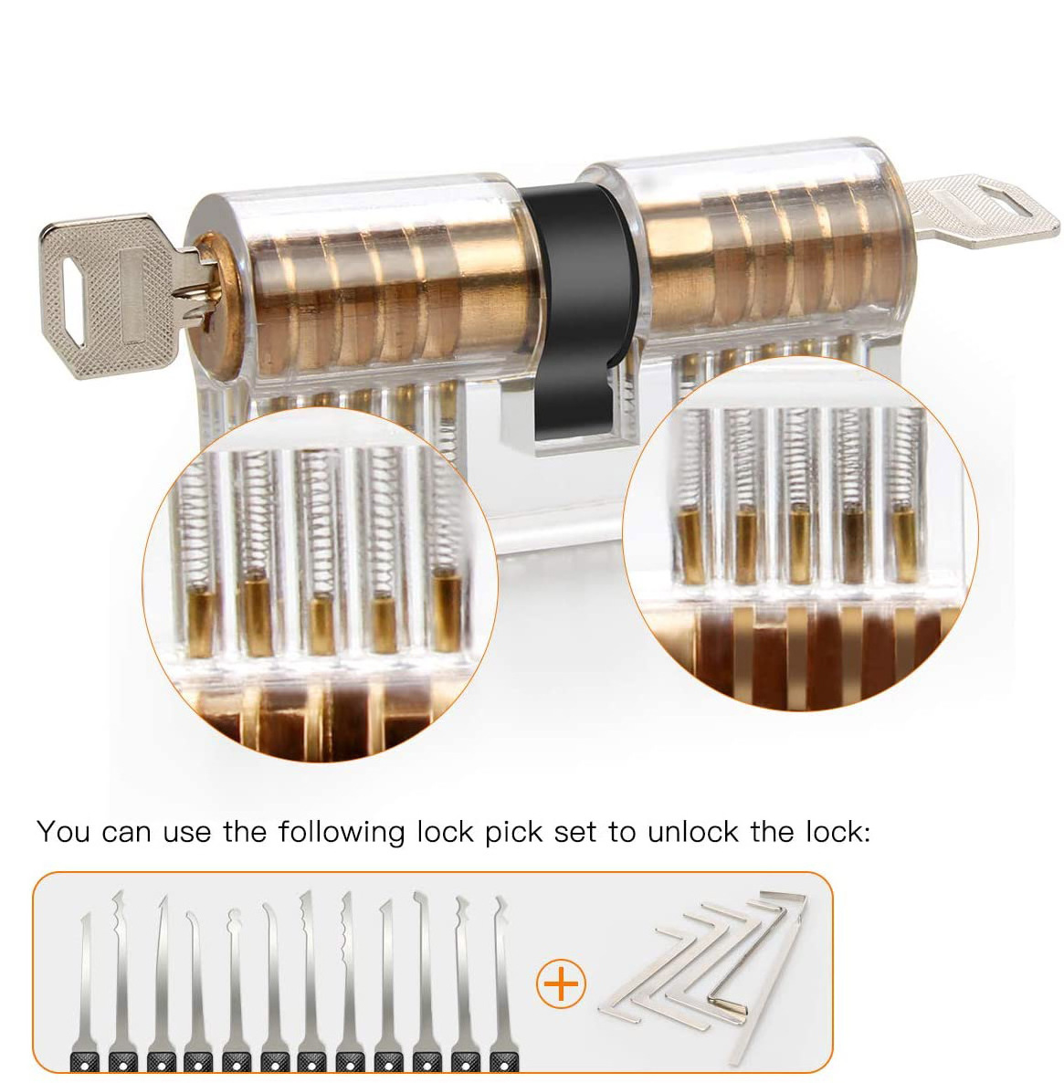 professional stainless steel unlocking lock pick set key locksmith training and beginner tool