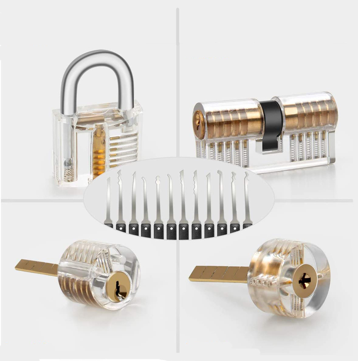 professional stainless steel unlocking lock pick set key locksmith training and beginner tool