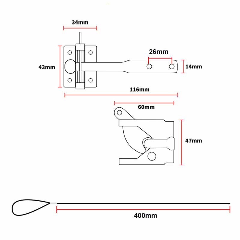 new design American garden Yard door fence gate lock for outdoor fence