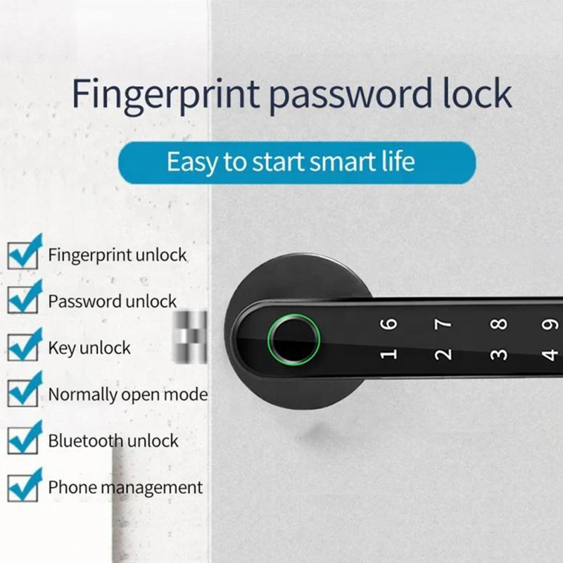 keyless entry app unlock password code biometric fingerprint door lock handle