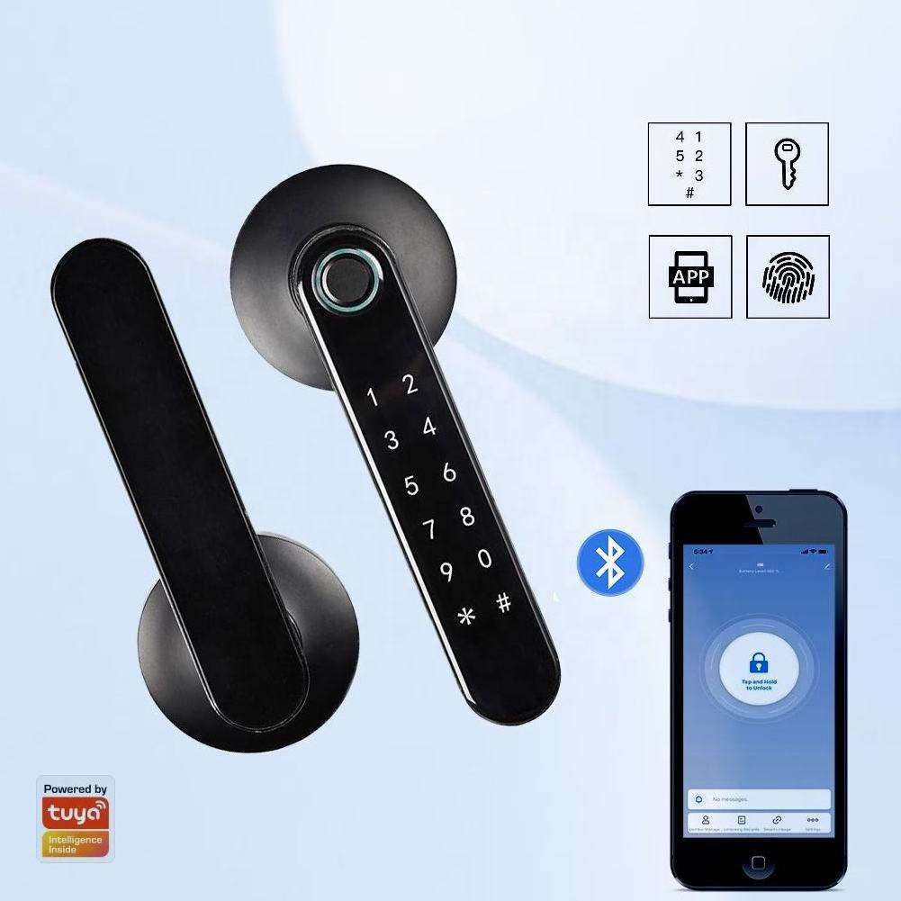 keyless entry app unlock password code biometric fingerprint door lock handle