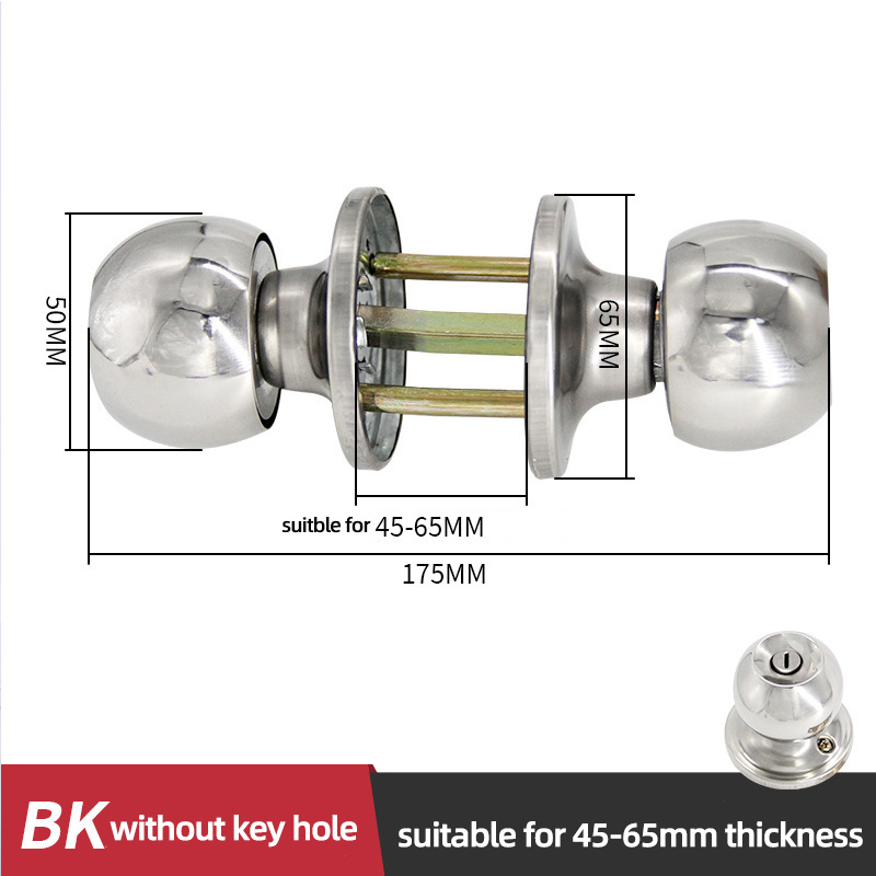 Grade  Residential Entrance Privacy Bathroom Bedroom Interior doorknobs Safe Tubular Cylindrical knob Door Lock