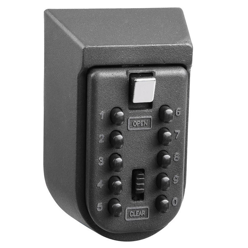 Outside Wall Mount Realtors Landlord Property Management 10-digits Combination Lockbox Push Button Key Lock Box