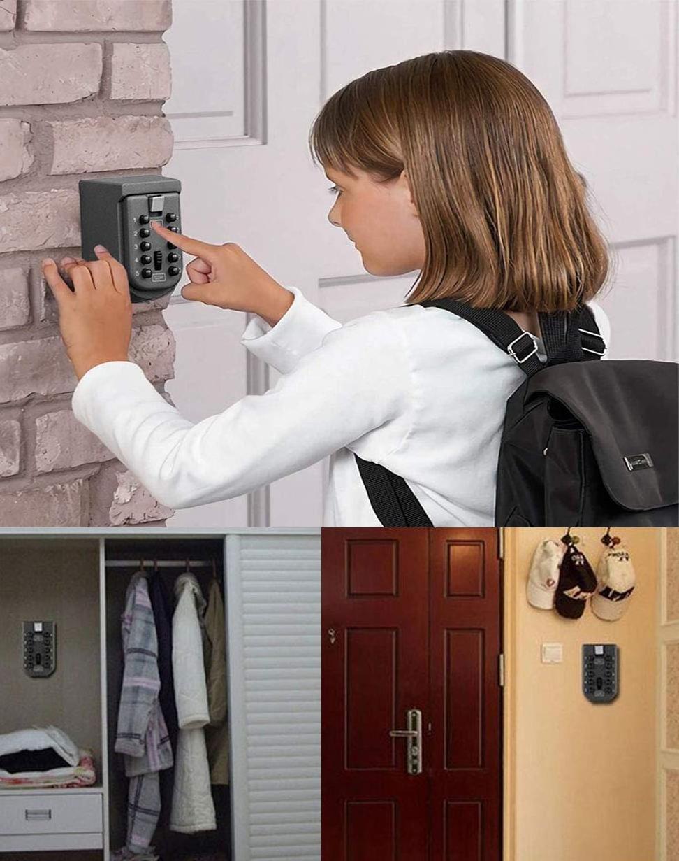 Outside Wall Mount Realtors Landlord Property Management 10-digits Combination Lockbox Push Button Key Lock Box