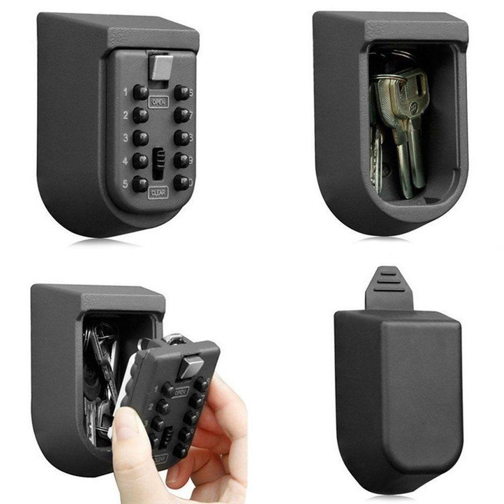 Outside Wall Mount Realtors Landlord Property Management 10-digits Combination Lockbox Push Button Key Lock Box