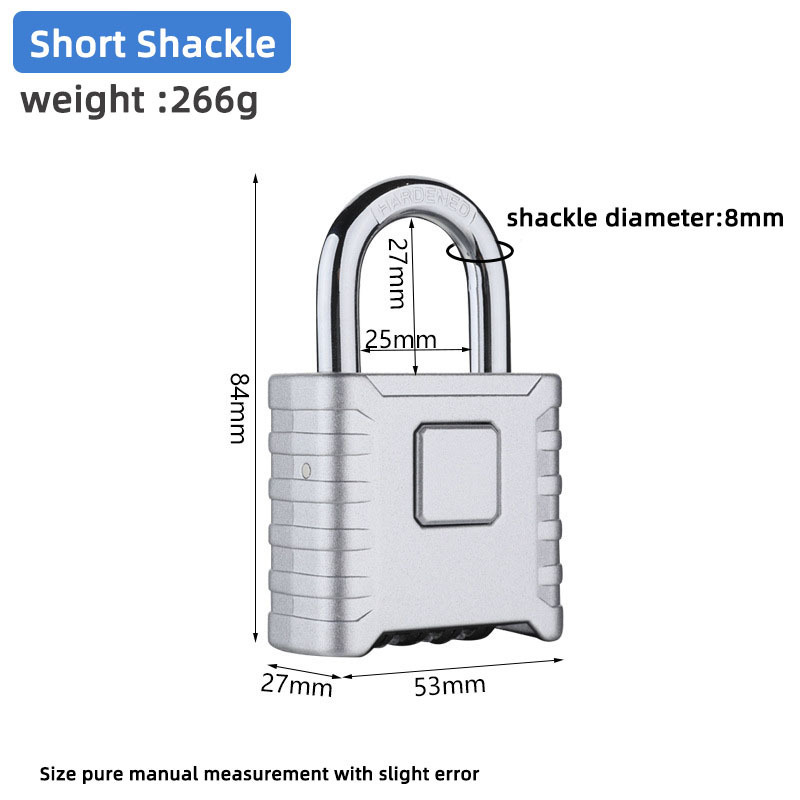 out door  warehouse high security 8mm long shackle button zinc alloy 4 digit combination padlock for locker