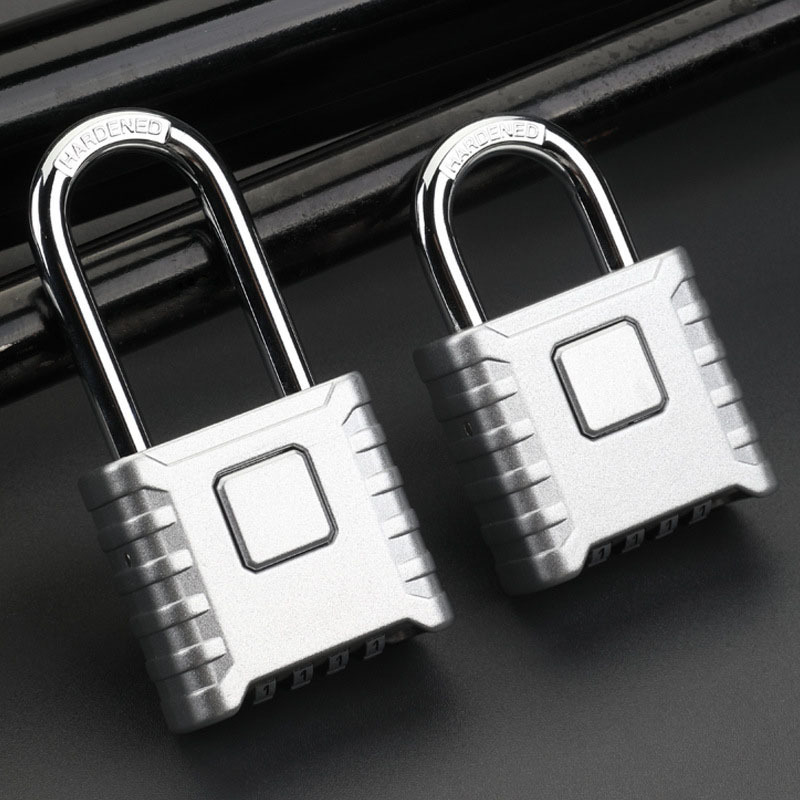 out door  warehouse high security 8mm long shackle button zinc alloy 4 digit combination padlock for locker