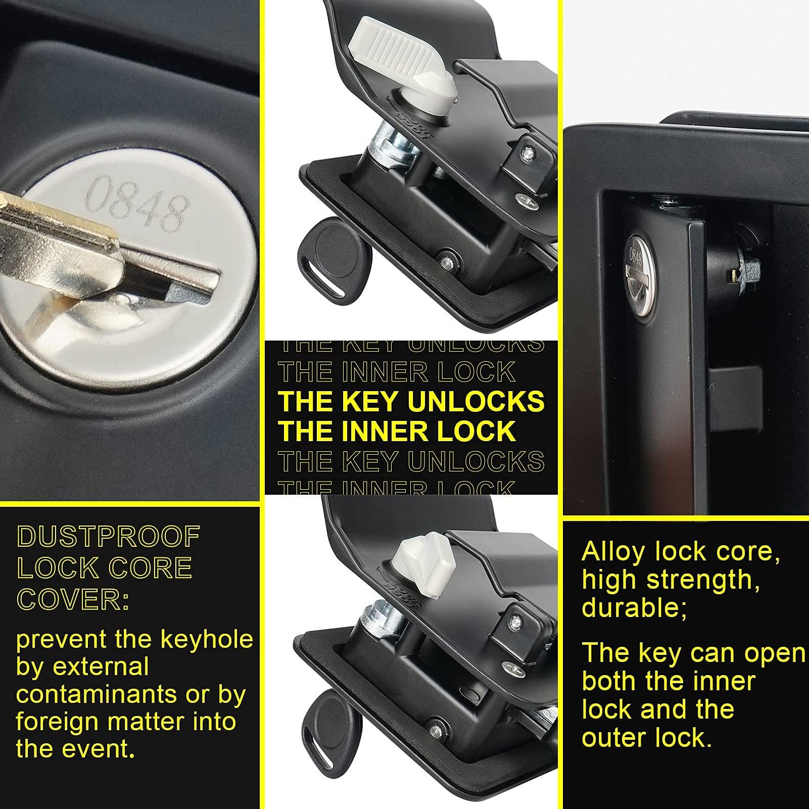 NBRATO metal caravan rv entry door universal latch lock for rv caravan motorhome