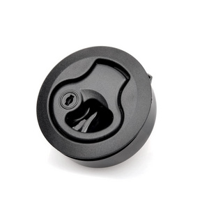 Boat Deck  Black Flush Slam Latch Locking Type 2" Flush Pull Plastic Round Latch rv drawer cabinet lock