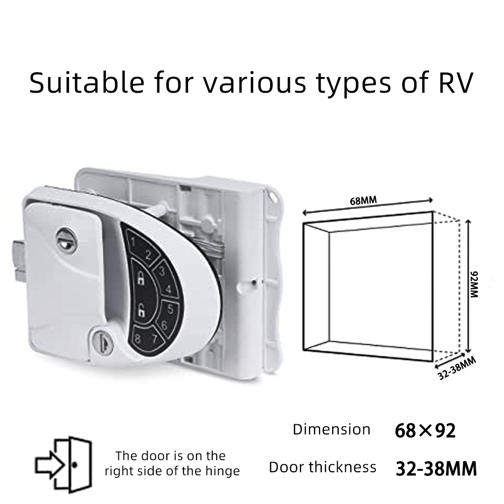 rv accessories keyless entry keypad lock membrane camper digital electric rv door lock with remote control