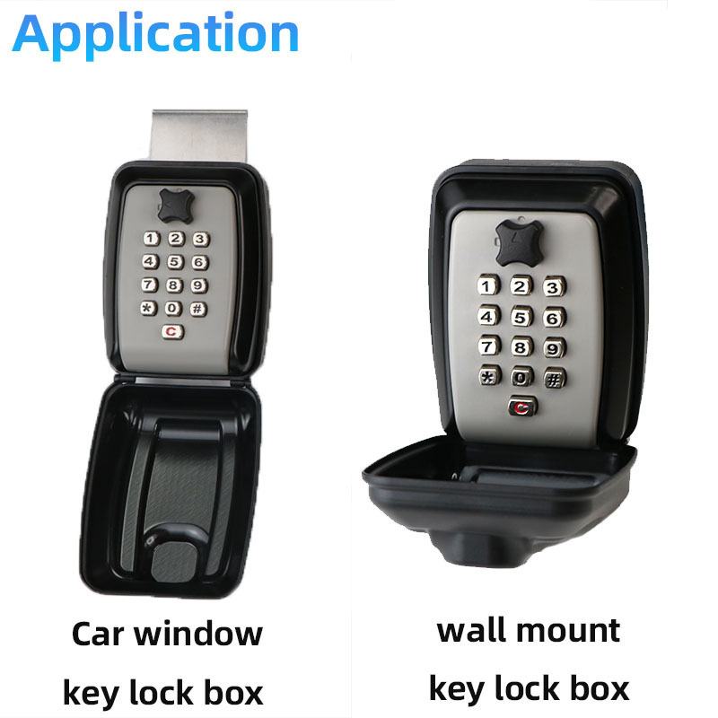 outdoor combination anti theft surf button aluminium alloy safe car dealer car window key lock box for house key