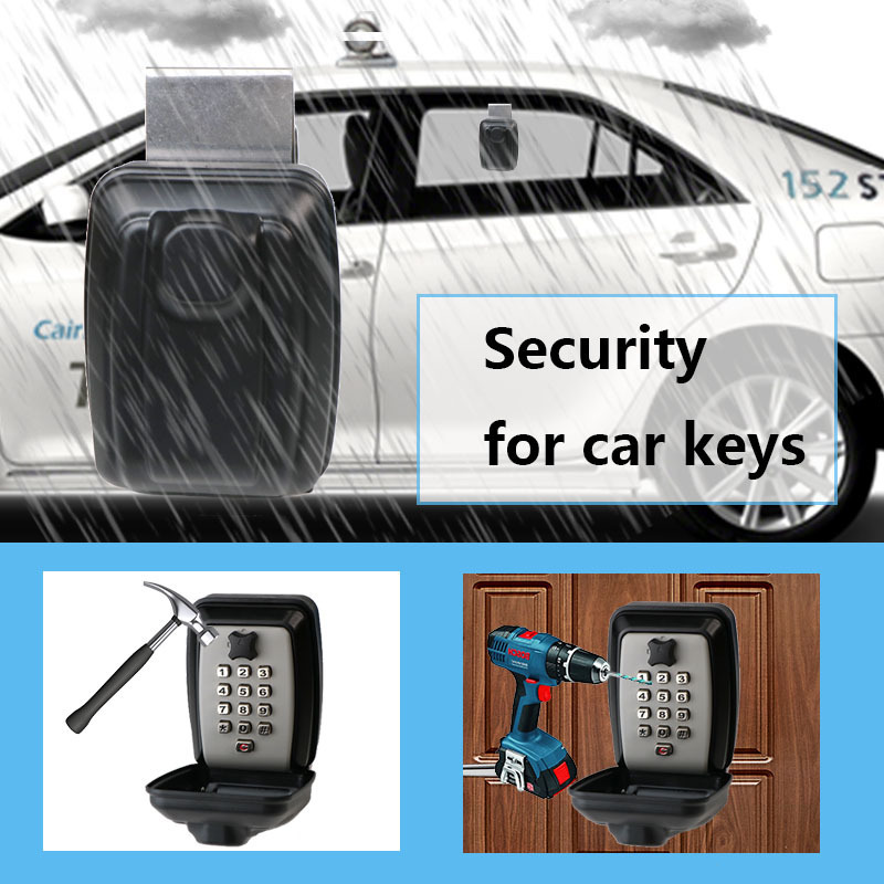 outdoor combination anti theft surf button aluminium alloy safe car dealer car window key lock box for house key