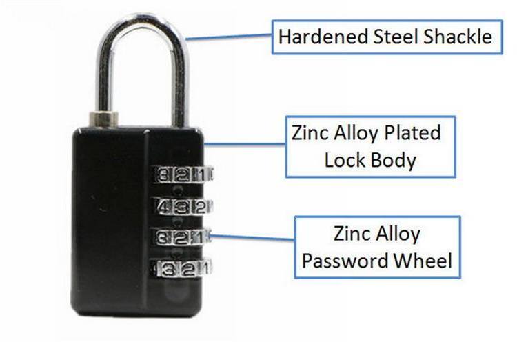 High Quality Digital zinc alloy number combination code padlock for gym locker with master key