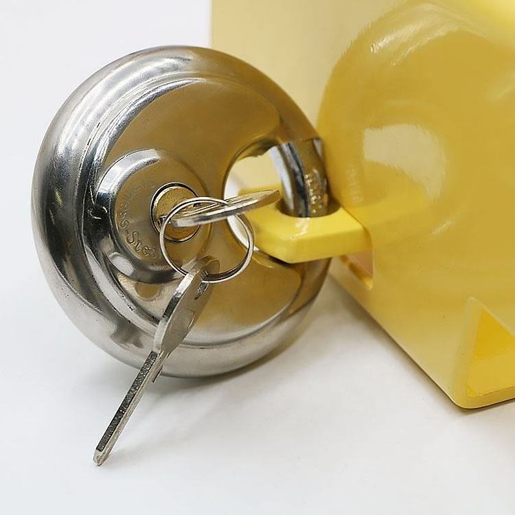 Yellow Iron 20cm Length Anti-Theft Towbar Trailer Lock for disconnected trailer with Disc Padlock