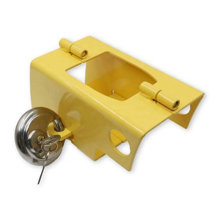 Yellow Iron 20cm Length Anti-Theft Towbar Trailer Lock for disconnected trailer with Disc Padlock