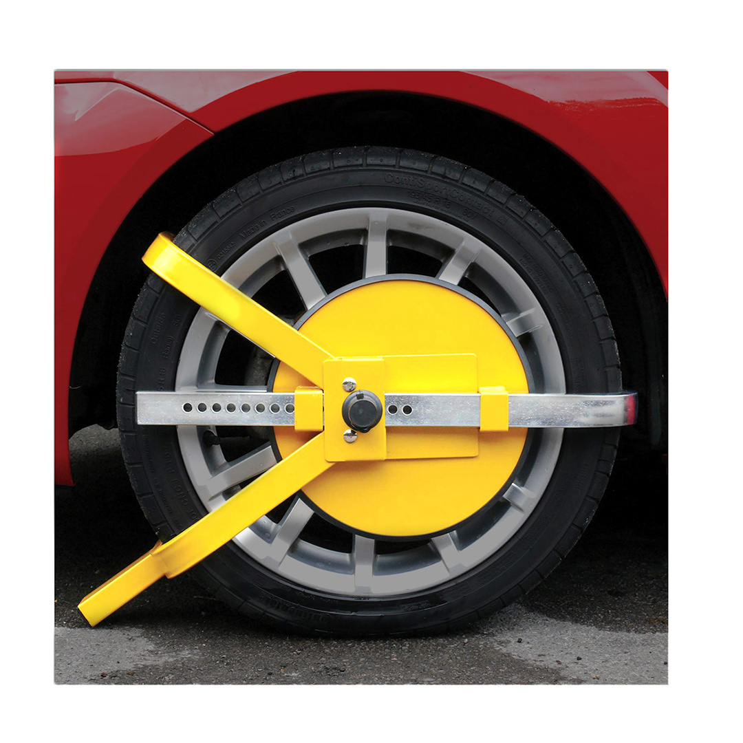 Universal  Heavy Duty Yellow car Caravans Trailers Tire wheel clamp lock With 13