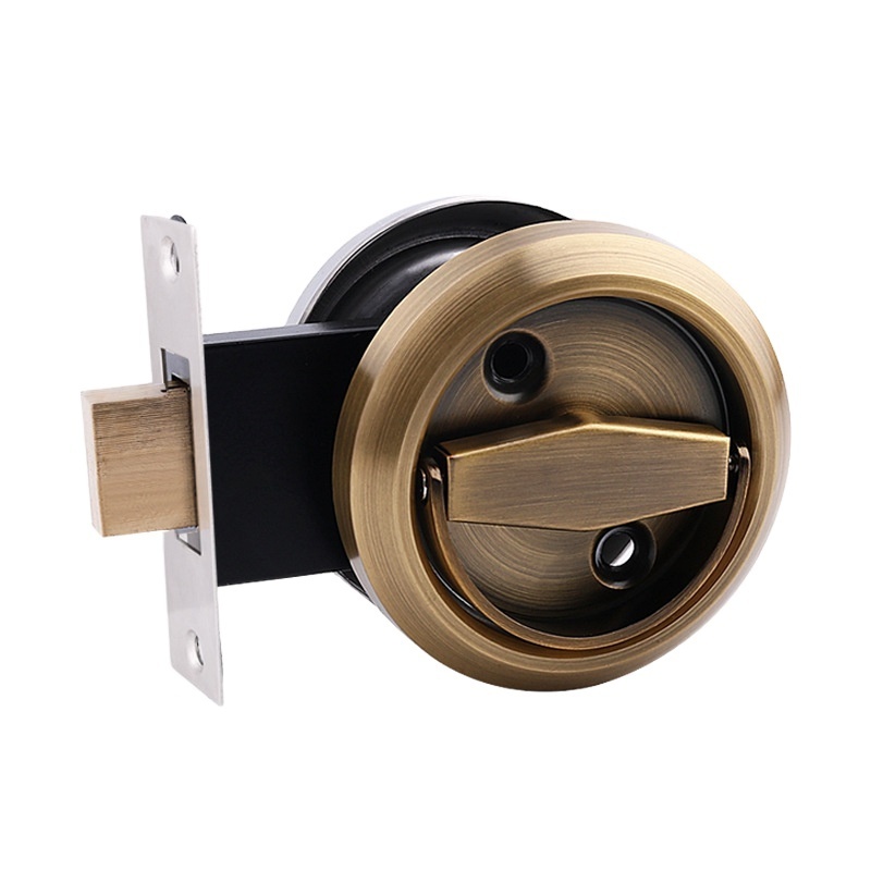 stainless teel Bedroom hidden invisible sliding Passage Pocket Door LOCK with Embedded Pull Ring