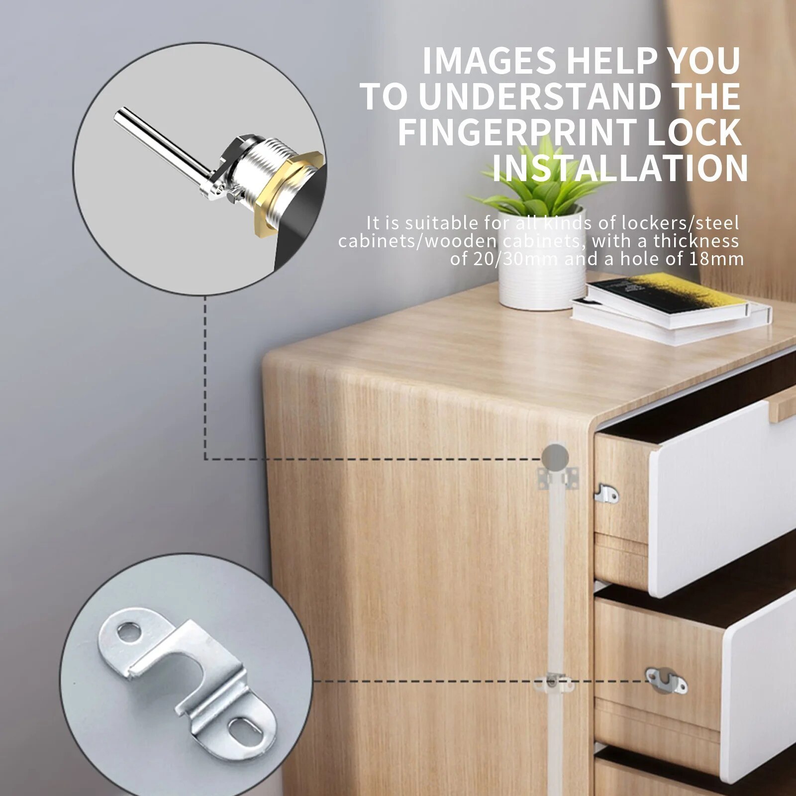 office home apartment furniture drawer funiture security wardrobe 10pcs biometric fingerprint cabinet locks